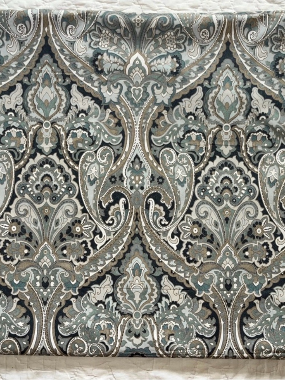 Pottery Barn Teal and Gray Paisley Tapestry